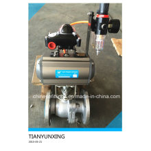 JIS Standard Flanged Pneumatic Actuator Stainless Steel Ball Valve